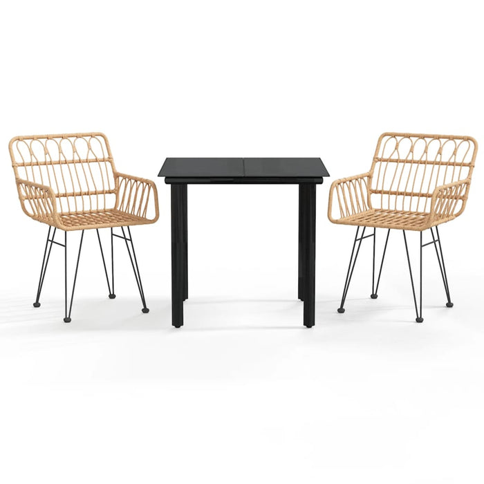 Set mobilier de grădină, 3 piese, poliratan WALTI