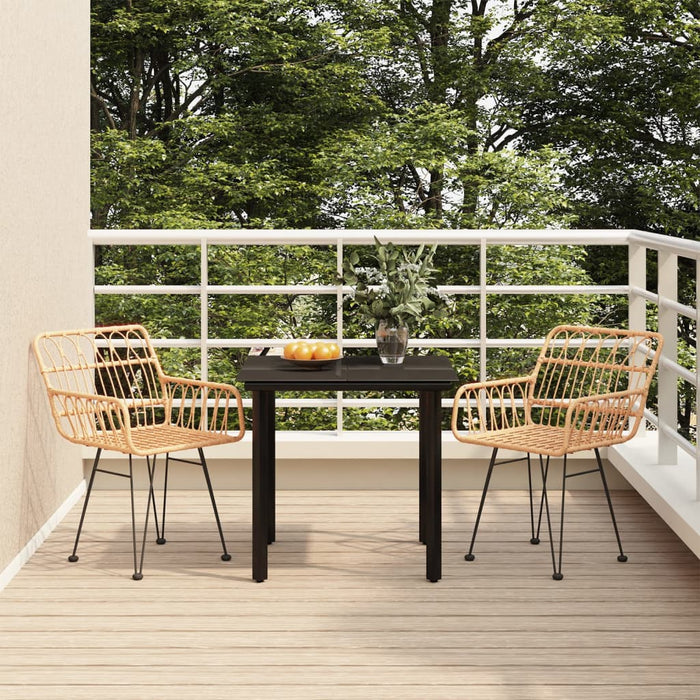 Set mobilier de grădină, 3 piese, poliratan WALTI