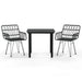Set mobilier de grădină, 3 piese, negru, poliratan - WALTI WALTI