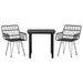 Set mobilier de grădină, 3 piese, negru, poliratan - WALTI WALTI