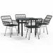 Set mobilier de grădină, 5 piese, negru, poliratan - WALTI WALTI