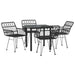 Set mobilier de grădină, 5 piese, negru, poliratan - WALTI WALTI