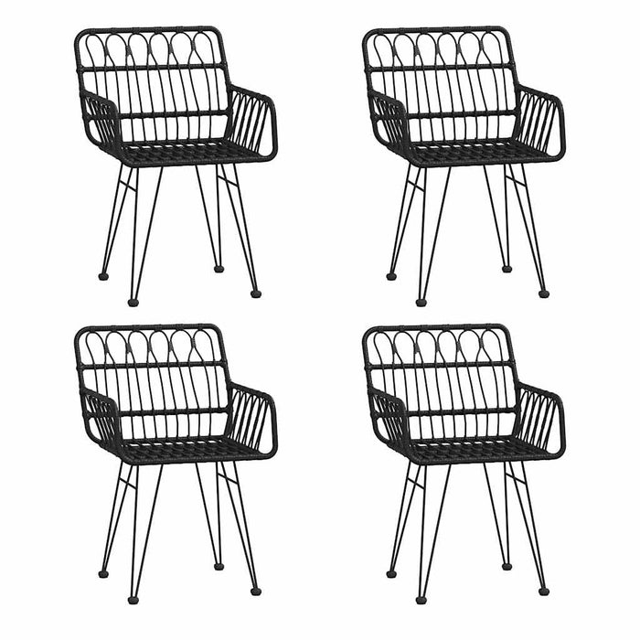 Set mobilier de grădină, 5 piese, negru, poliratan - WALTI WALTI