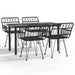 Set mobilier de grădină, 5 piese, negru, poliratan - WALTI WALTI