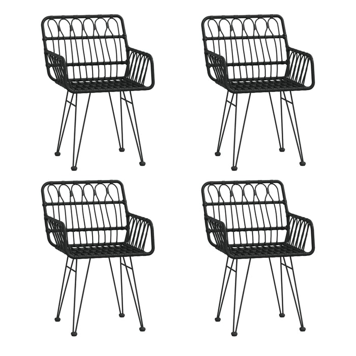 Set mobilier de grădină, 5 piese, negru, poliratan - WALTI WALTI
