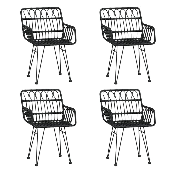 Set mobilier de grădină, 5 piese, negru, poliratan WALTI
