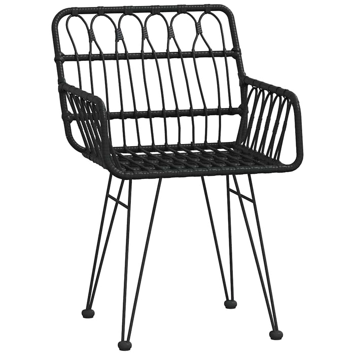 Set mobilier de grădină, 7 piese, negru, poliratan WALTI