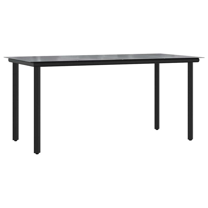 Set mobilier de grădină, 7 piese, negru, poliratan WALTI
