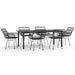 Set mobilier de grădină, 7 piese, negru, poliratan - WALTI WALTI
