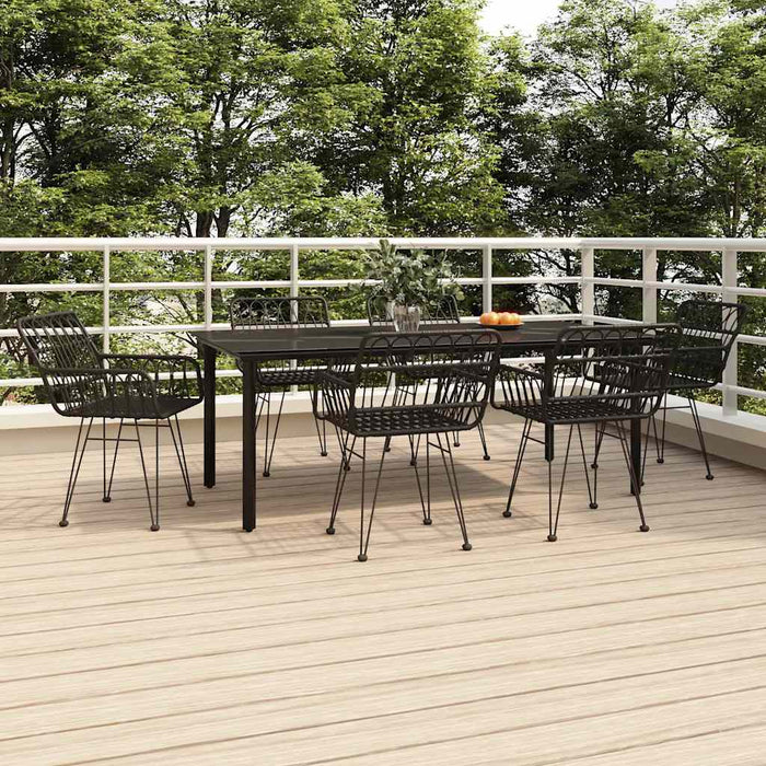 Set mobilier de grădină, 7 piese, negru, poliratan - WALTI WALTI