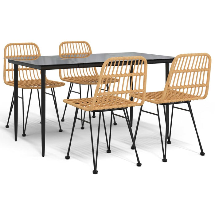 Set mobilier de grădină, 5 piese, poliratan WALTI