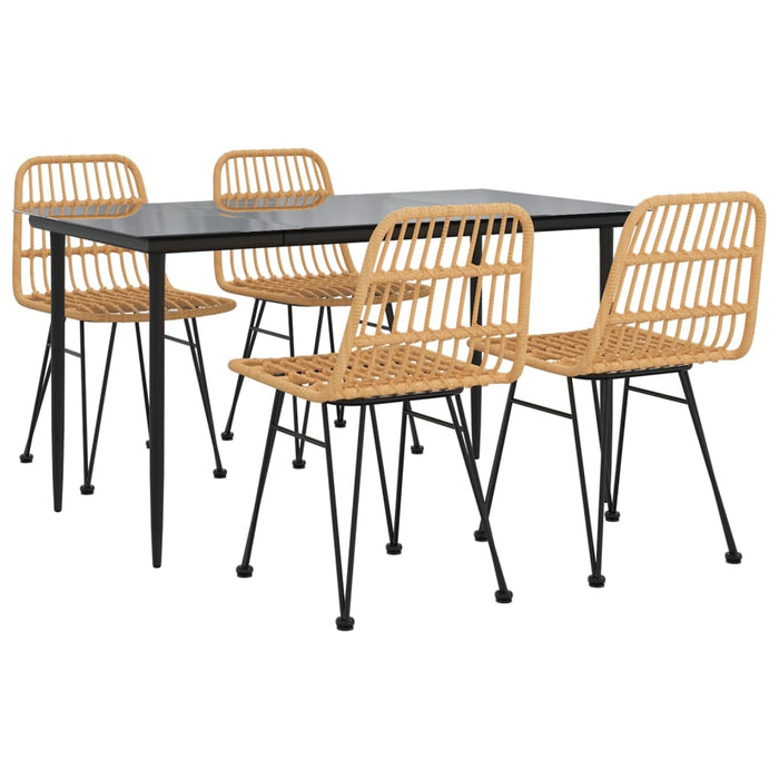 Set mobilier de grădină, 5 piese, poliratan WALTI