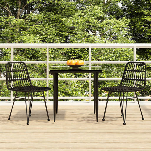 Set mobilier de grădină, 3 piese, negru, poliratan - WALTI WALTI
