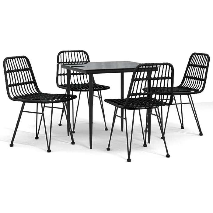 Set mobilier de grădină, 5 piese, negru, poliratan - WALTI WALTI