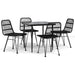 Set mobilier de grădină, 5 piese, negru, poliratan - WALTI WALTI