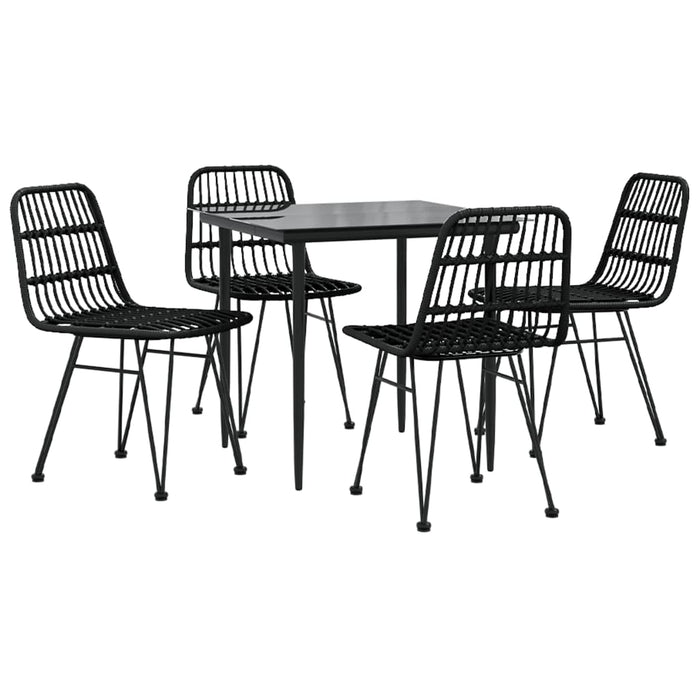 Set mobilier de grădină, 5 piese, negru, poliratan - WALTI WALTI