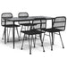 Set mobilier de grădină, 5 piese, negru, poliratan - WALTI WALTI