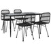 Set mobilier de grădină, 5 piese, negru, poliratan - WALTI WALTI