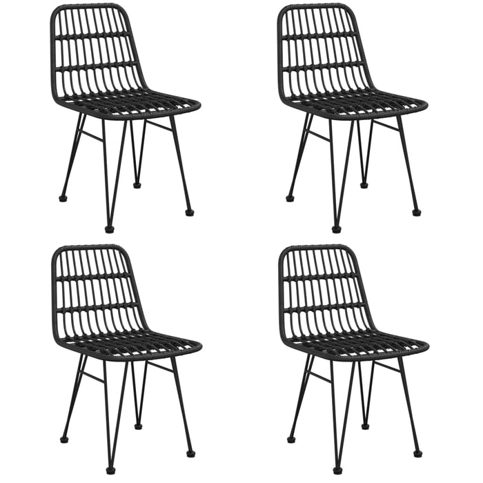Set mobilier de grădină, 5 piese, negru, poliratan WALTI