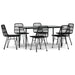 Set mobilier de grădină, 7 piese, negru, poliratan - WALTI WALTI