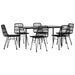 Set mobilier de grădină, 7 piese, negru, poliratan - WALTI WALTI