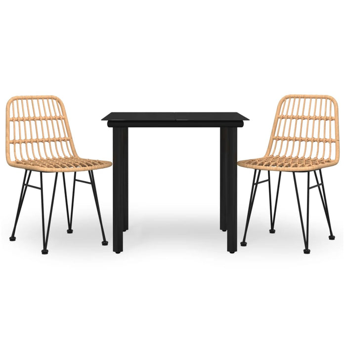 Set mobilier de grădină, 3 piese, poliratan WALTI