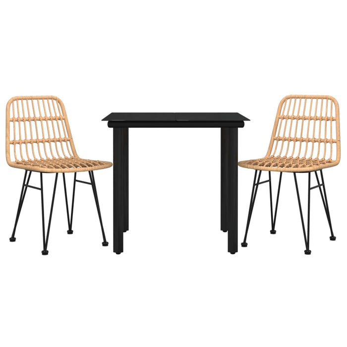 Set mobilier de grădină, 3 piese, poliratan WALTI