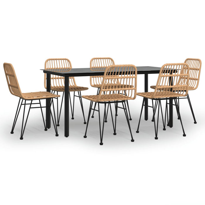 Set mobilier de grădină, 7 piese, poliratan WALTI