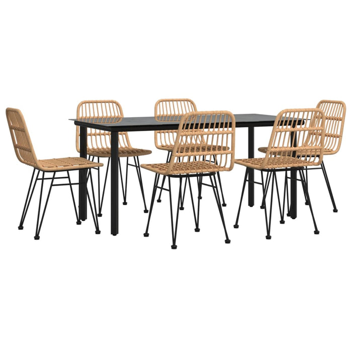 Set mobilier de grădină, 7 piese, poliratan WALTI