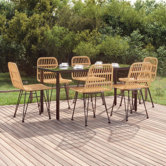 Set mobilier de grădină, 7 piese, poliratan WALTI
