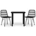 Set mobilier de grădină, 3 piese, negru, poliratan - WALTI WALTI