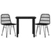Set mobilier de grădină, 3 piese, negru, poliratan - WALTI WALTI