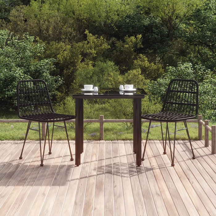 Set mobilier de grădină, 3 piese, negru, poliratan - WALTI WALTI