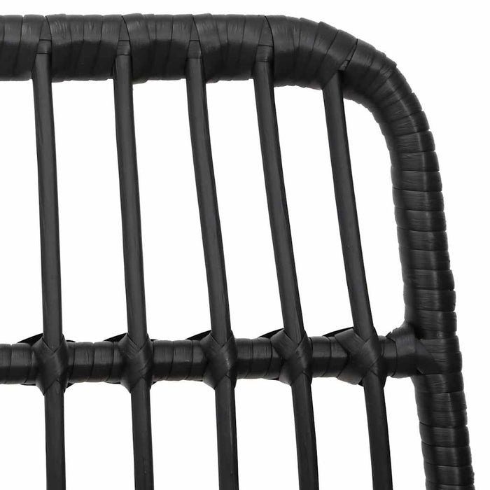 Set mobilier de grădină, 5 piese, negru, poliratan WALTI