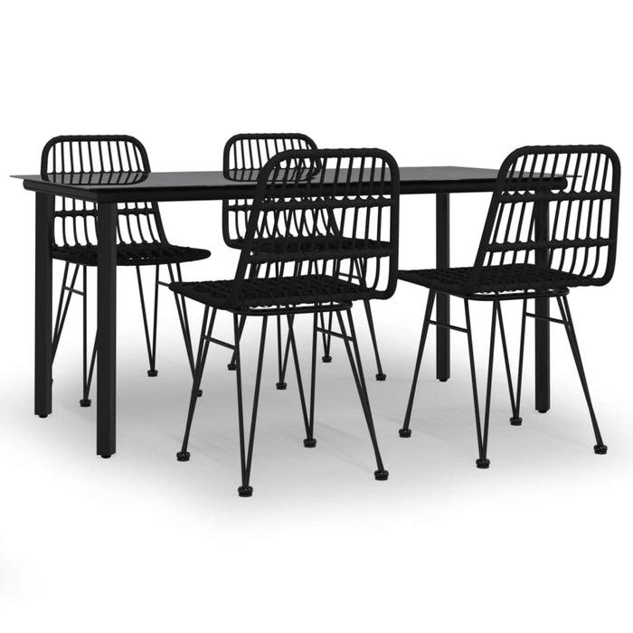 Set mobilier de grădină, 5 piese, negru, poliratan - WALTI WALTI