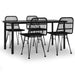 Set mobilier de grădină, 5 piese, negru, poliratan - WALTI WALTI