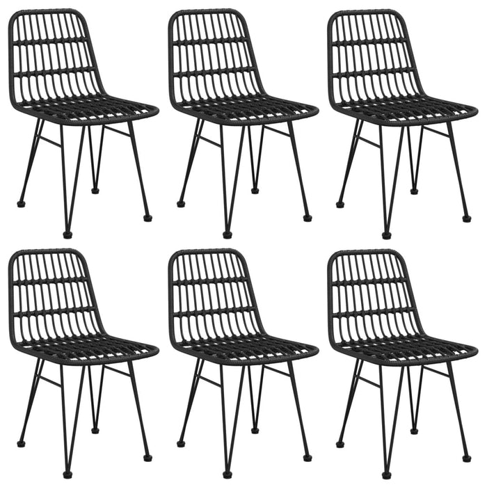 Set mobilier de grădină, 7 piese, negru, poliratan WALTI