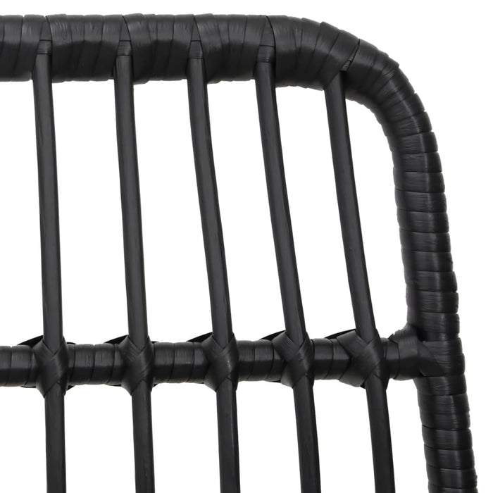 Set mobilier de grădină, 7 piese, negru, poliratan WALTI
