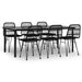 Set mobilier de grădină, 7 piese, negru, poliratan - WALTI WALTI