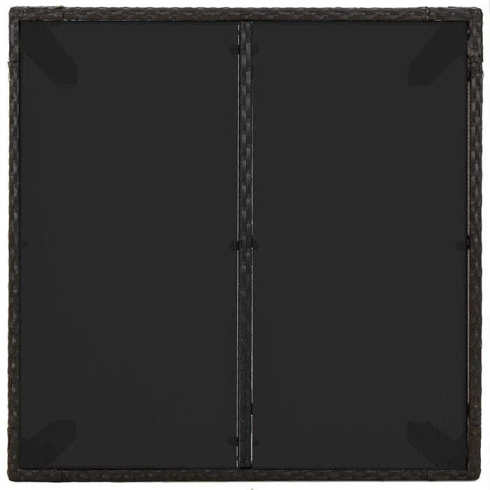 Set mobilier de grădină cu perne, 3 piese, negru, poliratan WALTI