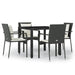 Set mobilier de grădină cu perne, 5 piese, negru, poliratan - WALTI WALTI