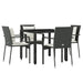Set mobilier de grădină cu perne, 5 piese, negru, poliratan - WALTI WALTI