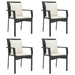 Set mobilier de grădină cu perne, 5 piese, negru, poliratan - WALTI WALTI