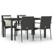 Set mobilier de grădină cu perne, 5 piese, negru, poliratan - WALTI WALTI