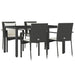 Set mobilier de grădină cu perne, 5 piese, negru, poliratan - WALTI WALTI