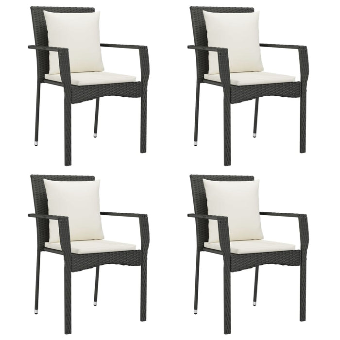 Set mobilier de grădină cu perne, 5 piese, negru, poliratan - WALTI WALTI