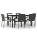 Set mobilier de grădină cu perne, 7 piese, negru, poliratan - WALTI WALTI