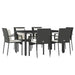 Set mobilier de grădină cu perne, 7 piese, negru, poliratan - WALTI WALTI