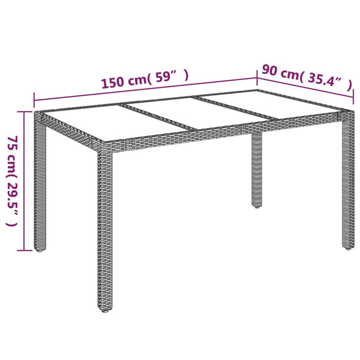 Set mobilier de grădină cu perne, 7 piese, negru, poliratan - WALTI WALTI