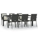 Set mobilier de grădină cu perne, 7 piese, negru, poliratan - WALTI WALTI